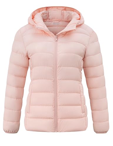 wantdo Women's Quilted Down Jacket Lightweight Puffer Jacket Hooded Short