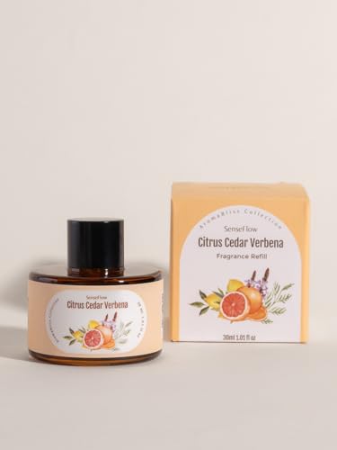 SenseFlow Aceite Esencial para Difusor 30ml, Aceites Aromáticos 100% Puros, Aceite de Aromaterapia de Primera Calidad, Fragancias para el Aire, Relajación - Cedro, Cítricos y Verbena
