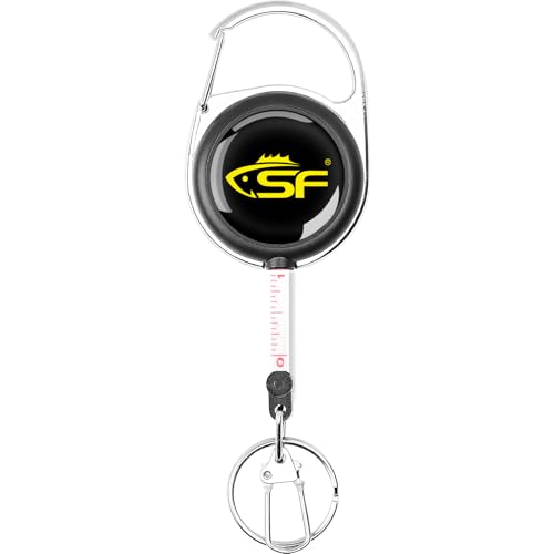 SF Fly Fishing Zinger Retractor with Retractable Measuring Tape Style for Anglers Tools and Gears Holder Combo Black