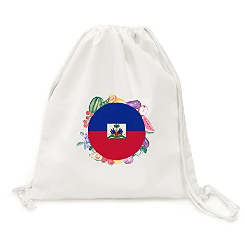 Sac en tissu pliable haïti cabas courses écologique lavable pour fruits et légumes