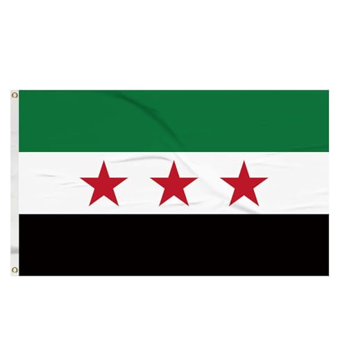 Syria Flag Syrian National Banner 3X5 FT Indoor Walls Outdoor Gardens Decks Car Flags Decorations (Syria)