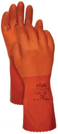 12 Pack Atlas Glove 620 Atlas Vinylove 12" Double Dipped Gloves - Medium