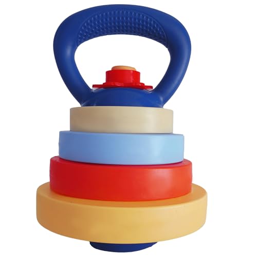 Wit Bear Kids Kettlebell – Fun Exercise Equipment and Stacking Toy Weights – Toddler Gym Workout Toys and Fitness Games – Cool Baby Sports Stuff for Boys and Girls – Adjustable Weight
