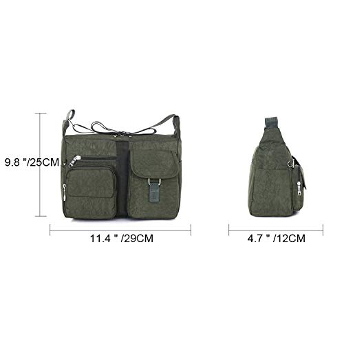 Women's Shoulder Bags Casual Handbag Travel Bag Messenger Cross Body Nylon Bags Green - Thumbnail 7