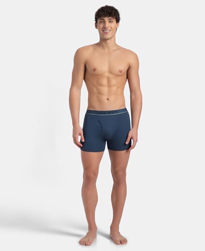 Image of Jockey 8009 Men Super Combed Cotton Rib Solid Boxer Brief with Ultrasoft and Durable Waistband
