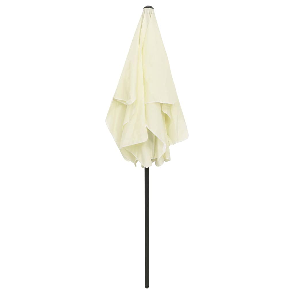 Parasol plażowy, piaskowo-żółty x cm, odporny na promieniowanie UV poliester, ochrona przed słońcem na taras, do ogrodu, na zewnątrz, z mechanizmem przechylania, odporny na warunki