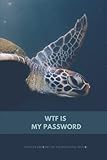 wtf is my password: password book,turtle wtf is my password, internet password organizer, password book small,Cover 6''x 9'',turtle cover
