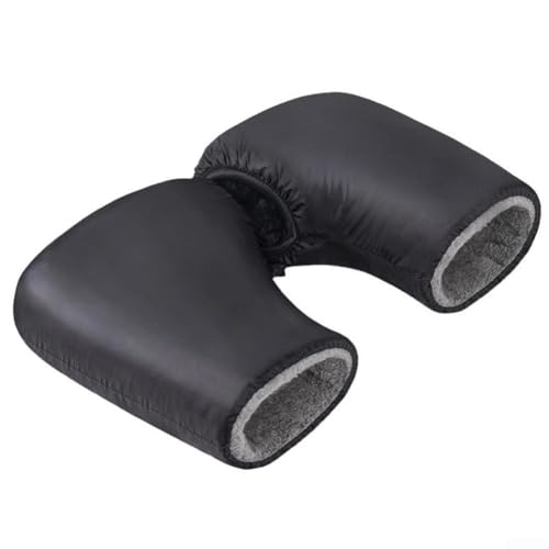 DAZZLEEX 1 par de guantes de invierno para manillar de motocicleta, protección contra el frío, de piel sintética, para scooter, bicicleta eléctrica, color negro