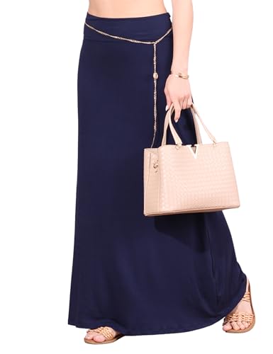 Image of Popana Long Maxi Skirt for Women, Flowy Long Skirts for Women | High Waisted Soft Trendy Rayon, Sundress Convertible Skirt, Long Length Bodycon Maxi Skirt, Petite and Plus Size