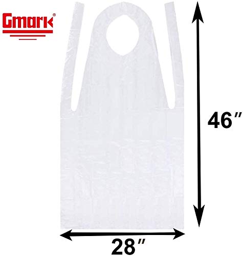 Gmark Poly Apron Individual Wrapped, Disposable PE Waterproof, Food, Cooking 100pcs GM0002 - Thumbnail 2