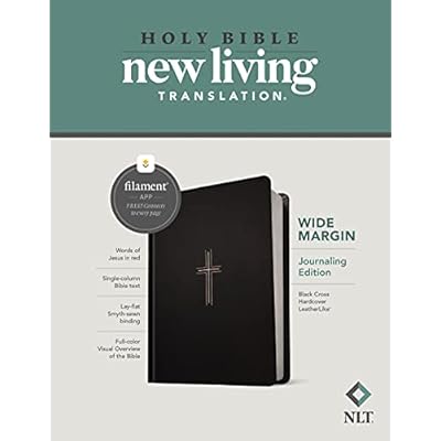 NLT Wide Margin Bible, Filament Enabled Edition (Red Letter, Hardcover Leatherlike, Black Cross)