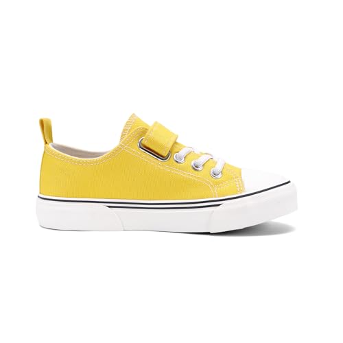 Image of Zoroadke Toddler Boys and Girls Sneakers Low Top Adjustable Strap Canvas Shoes for Kids