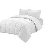 3 Piece All Season Down Alternative Comforter Set,Duvet Insert or Stand Alone with 2 Shams,Reversibl