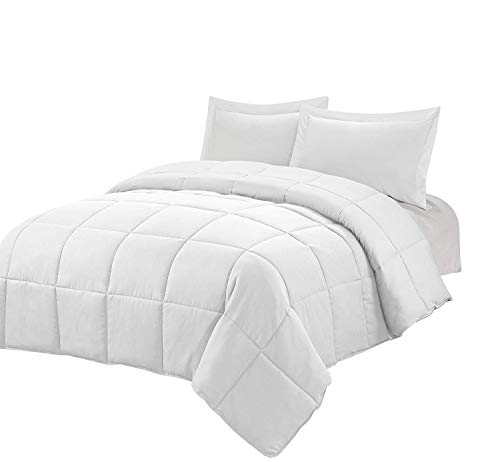 3 Piece All Season Down Alternative Comforter Set,Duvet Insert Or Stand Alone With 2 Shams,Reversible Box Stitched Quilted Comforter With Corner Duvet Tabs,Soft Plush(King&Cking,White) #TOP4