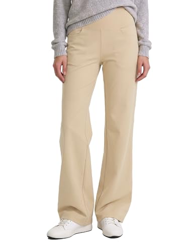 Image of SAFORT Bootcut Yoga Pants Women Flared Leggings Sports Trousers Tummy Control Work Pants with Pockets, Khaki, M