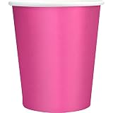 1000 Pappbecher, pinke Papierbecher, Papptrinkbecher einfarbig pink, bunte unbedruckte Trinkbecher aus Pappe (1000 x 200ml / 180 ml Becher) Himbeere Rot, bis 0,2l, rosa