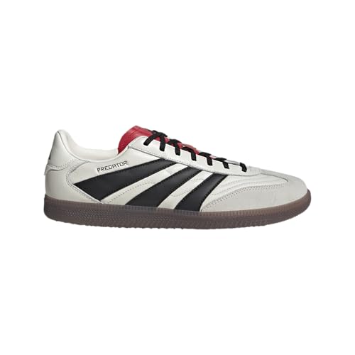 adidas Tênis de futebol unissex Freestyle Indoor, Branco/Preto/Rubi Puro, 5 Women/4 Men