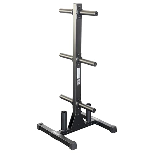 Body-Solid (BFWT10B) Weight Tree Rack for Olympic Plates - Bumper Plate Storage, Weight Plate Holder