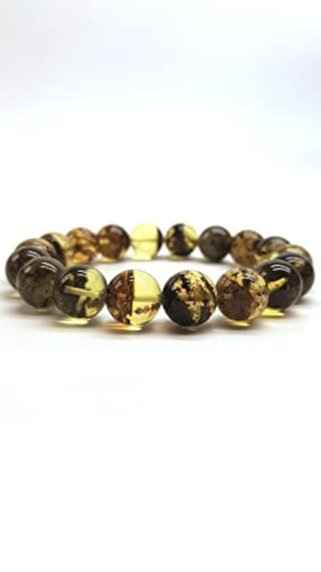 Natural Baltic Amber Gemstone Stretch Bracelet, Unisex Gift