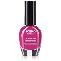 Amazon Brand – Solimo Magenta Pink Nail Polish, Toxin-Free, Quick Drying, Glossy Finish, 12 ml
