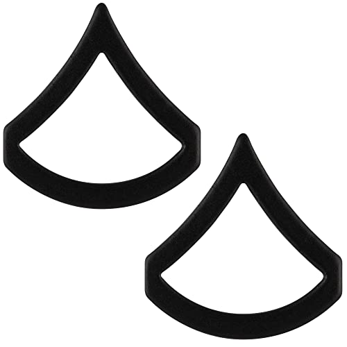 U.S. Army Private First Class Subdued Black Metal Rank Pair