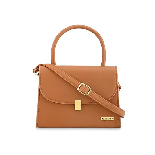 Image of Fastrack Solid PU Structured Handheld Bag For Women, Girls and Ladies| with Detachable Sling Strap and Button closure | Ladies Purse Handbag | Handbags for Casual Carry
