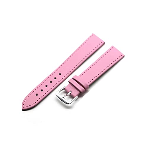 ヴィンテージ時計バンドストラップレザー時計バンドステンレススチールバックルクラスプ時計アクセサリー16mm 18mm 20mm 22mm 24mm時計ストラップ (Color : Pink, Size : 16mm)