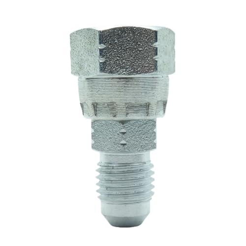 Image of 1 Piece Hydraulic Fitting 1 /4 inch Male JIC (7 /16 inch-20) Swivel X 1 /4 inch Female JIC (7 /16 inch-20) Swivel Adapter Carbon Steel