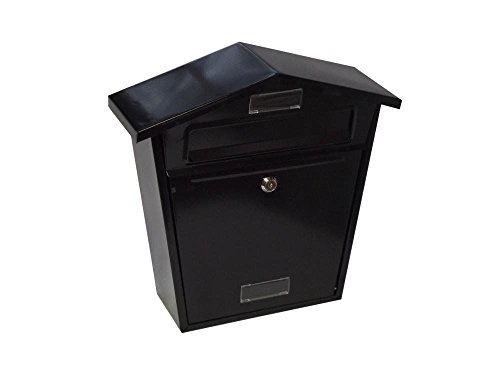 Black Post Box. Letter Box. Mailbox