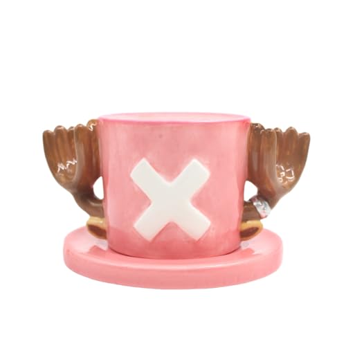 FIYSON One Piece Tasse Anime Luffy Strohhut Kaffee Tassen Handgefertigte Keramik Teetasse Cartoon Anime Milch Mug Cup Geschenk für Weihnachten Geburtstag Jubiläum Anime Fan 300ml (Stil 3)