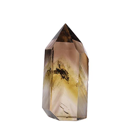 YunYang Natural Smoky Quartz Crystal Wand,Quartz Point Terminated Healing Stone