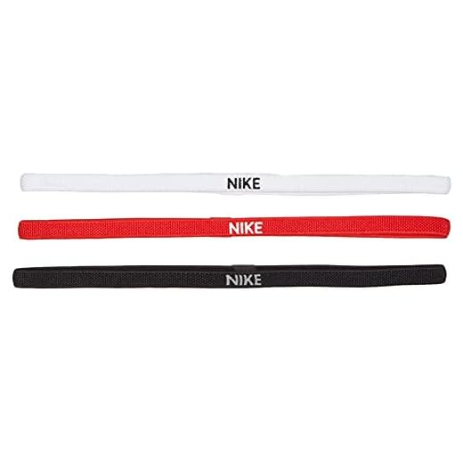 Nike Damer Pannband, Elastic, Svart/Vit/Röd, Paket med 3