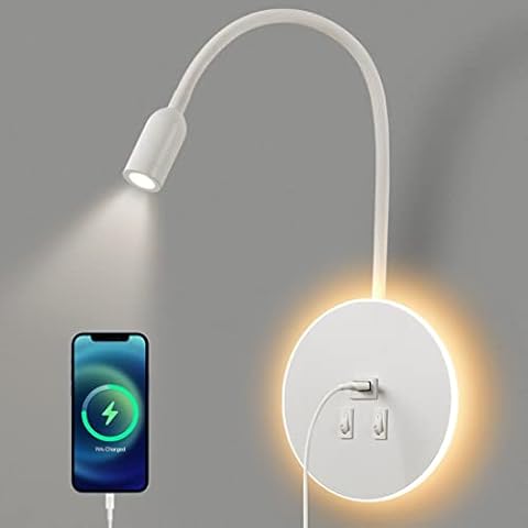 AWEKLIY aplique de pared LED con carga USB Cover