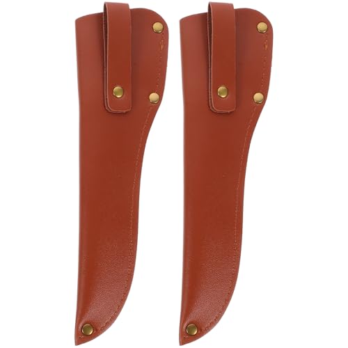 OSALADI Funda Protectora para Cortador de Cuero Resistente al Desgaste Vaina de Cuero Práctica para Cuchillo de Cocina Accesorio Portátil para Uso Doméstico y Exterior Color Aleatorio