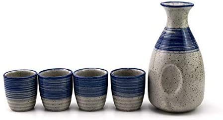 Sake-Set Keramik-Sake Sake-Set mit 5 Teilen im japanischen Stil, traditionelles Retro-Porzellanhandwerk, 925