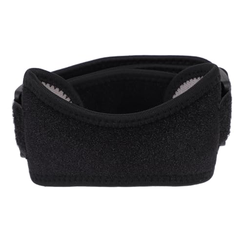 SKISUNO 1Pc Adjustable Patella Strap for Running Sports Fitness Knee Pad for Men Women Shock Absorbing Support Breathable Design Black Fits All