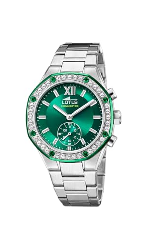 LOTUS Reloj Inteligente Mujer   Híbrido Connected de Acero Inoxidable 316l   Cristal Mineral   Resistente al Agua 5 ATM   Control Música, Cuenta Pasos, Notifica y Rechaza Llamadas 18924/4