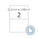 Produktbild HERMA 58102 Wetterfeste Folienetiketten, 250 Blatt, 210 x 148 mm, 2 pro A4 Bogen, 500 Stück, selbstklebend, bedruckbar, matt, blanko Outdoor Klebeetiketten Aufkleber aus Polyethylen, weiß
