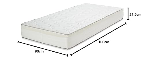 Amazon Basics Colchón extra confort de muelles de 7 zonas, 90 x 190 cm