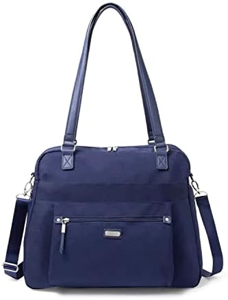 Baggallini womens Overnight Expandable Laptop Tote far and wide RFID crossbody bag, Navy, One Size US