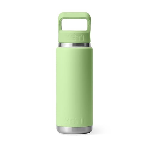 Image of YETI Rambler 26 oz Bottle, Vacuum Insulated, Stainless Steel with Color Matching Straw Cap
