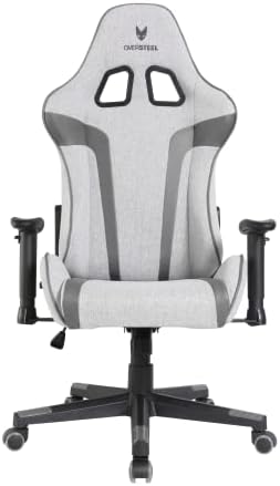 Oversteel ULTIMET - Professional Gaming Chair, Breathable Fabric, 2D Armrests, Height Adjustable, 180º Reclining Backrest, Gas Piston Class 3, Up to 120Kg, Grey Colour