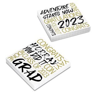 Dylives Black And Gold Graduation Party Decorations, Class Of 2023 Graduation Plates And Napkins Cups Tablecloth Banner Congrats Disposable Tableware Set Graduation Party Supplies Favors, Serves 24 #TOP7