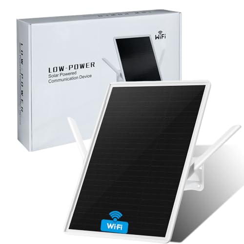 LCLCTEK® Repetidor WiFi Amplificador WiFi Inalámbrico Batería Solar Exterior,Potente Repetidor Señal WiFi Alcance 100 Metros,WiFi Extender 2.4 GHz 300 Mbit/s,Ideal para Grandes Espacios Remotos (17in)