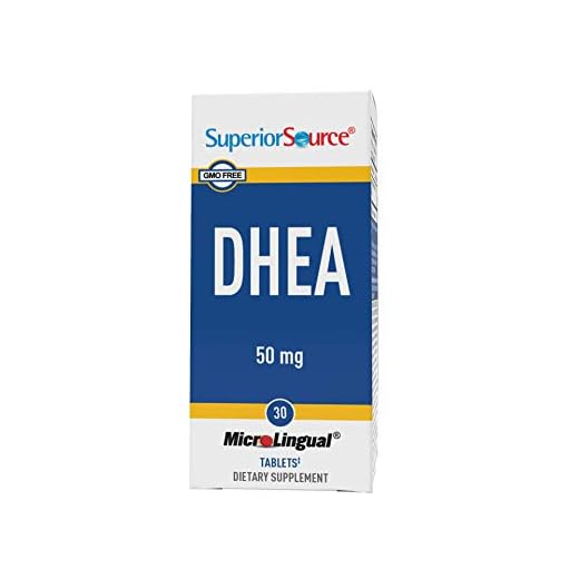 Superior Source DHEA 50 mg, Quick Dissolve Sublingual Tablets, 30 Count, Promotes Balanced Hormone Levels for Men & Women, Supports a Healthy Mood, Lean Muscle Mass, Increased Libido, Non-GMO