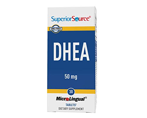 Superior Source DHEA 50 mg, Quick Dissolve Sublingual Tablets, 30 Count, Promotes Balanced Hormone Levels for Men & Women, Supports a Healthy Mood, Lean Muscle Mass, Increased Libido, Non-GMO