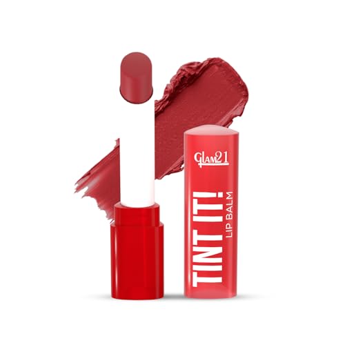 Image of Glam21 Tint it! Lip Balm | Everyday Hydration & Moisturized Lips with Vitamin-E, Shea Butter, Avocado Oil, SPF15 |Lip Care For Dry & Chapped Lips |Cranberry -3.5gm