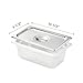 HECMAC 6-Pack 1/4 Size Hotel Pan Cover, Stainless Steel Solid Steam Table Catering Food Pan Lid with Handle