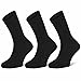 Sugar Free Sox Health & Comfort Mens Big and Tall Ribbed Mid-Calf Diabetic Socks 3 Pack (13-16, Black)