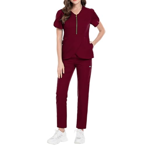 Uniforme d'infirmière pour femme ensemble col en V vêtement de travail médical